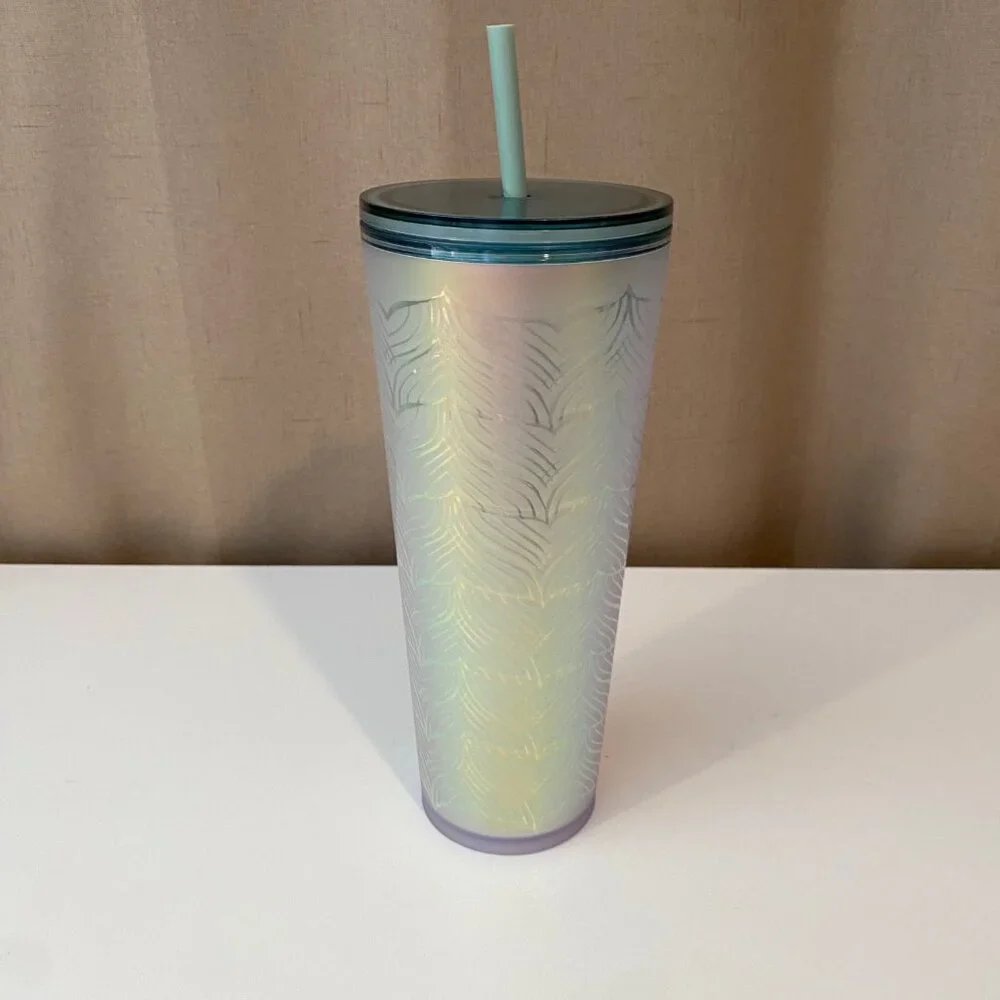 Starbucks Mermaid Tail 50th Anniversary 24 oz Cold Cup‎ Tumbler with Straw